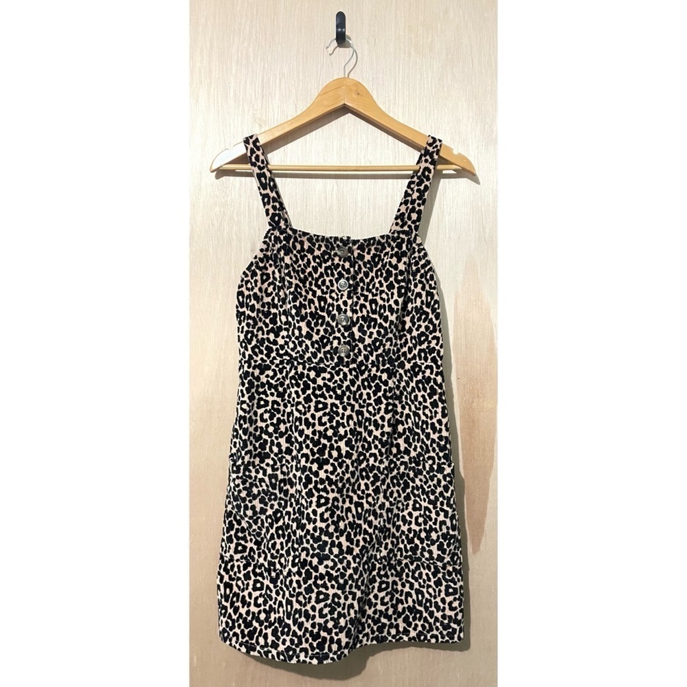 American Eagle Leopard Print Textured Mini Sundress